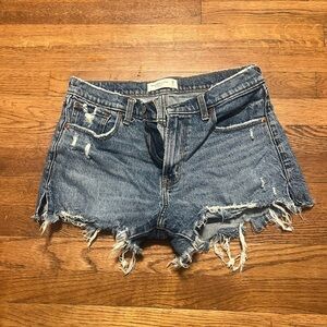 Abercrombie & Fitch Frayed Blue Jean Shorts